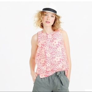 J. CREW Seamed shell in Plumeria Jacquard